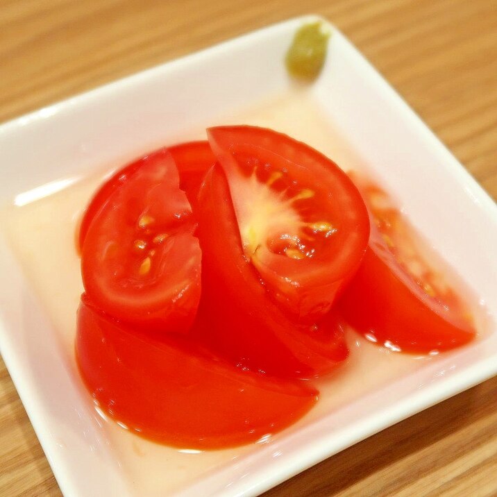 トマトの白だしおひたし☆柚子胡椒風味